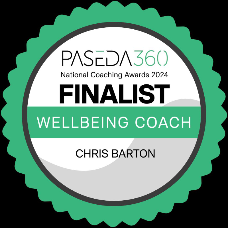 Chris Barton Wellbeing Coach Finalist National Coaching Awards 2024